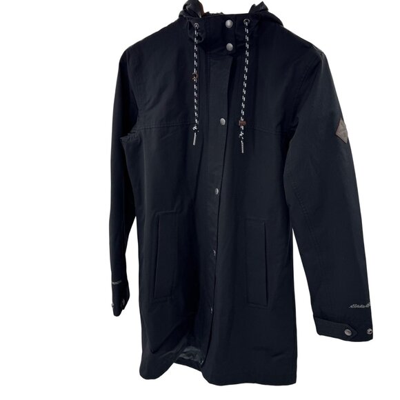 Eddie Bauer Riley Black Waterproof Hooded Parka Coat Size Small - Picture 2 of 15